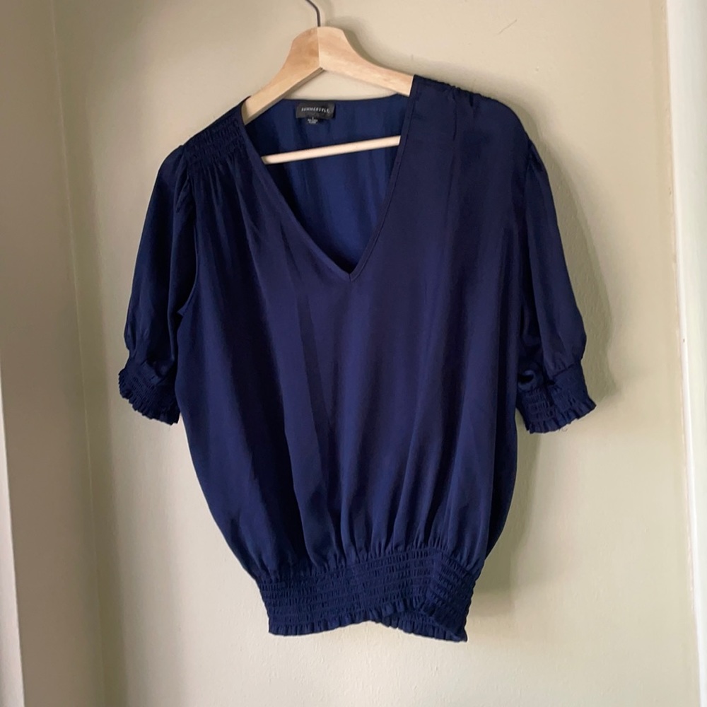 NWOT Summersalt Silky V-Neck Puff Sleeve Top szS